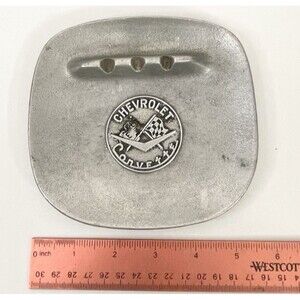 Vintage General Motors Body Silver Chrome Metal Ashtray 6” x 5.5" Chevy Buick